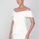 Accentil Tessa top | Off-white in Gebroken wit, getailleerd