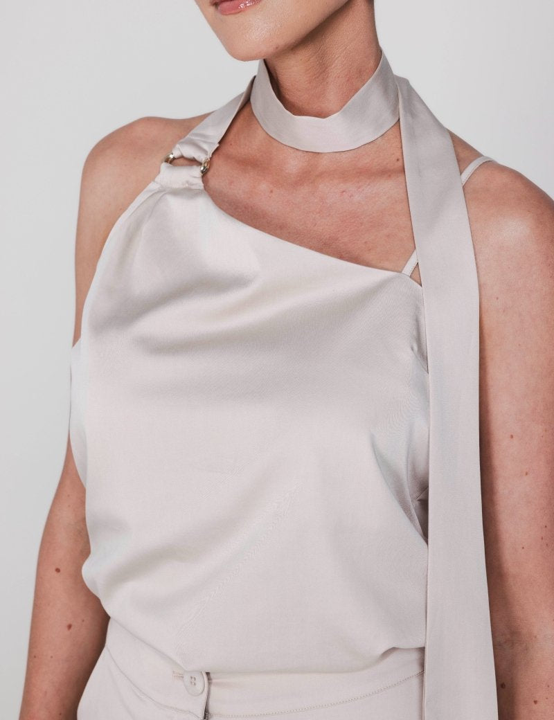 Accentil Veerle top | Dolce beige – Tops van Accentil, kleur 34/XS, maat | Jo&Co Club