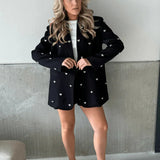 Ambika LouLou Zwarte Blazer met Hartjes – Blazers van Ambika, kleur L, maat | JoAnnco