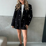 Ambika LouLou Zwarte Blazer met Hartjes – Blazers van Ambika, kleur L, maat | JoAnnco
