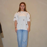 Ambika Witte T-shirt met Sequin Bloemen – T-Shirts van Ambika, kleur One Size, maat | JoAnnco