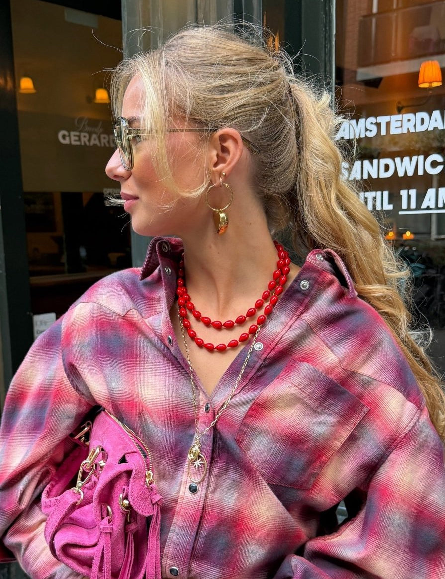 Ketting Sage van FLEM the Label in rood