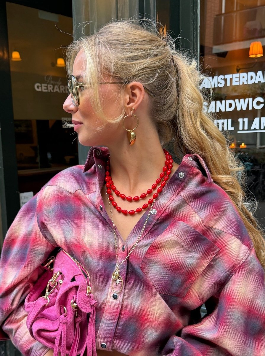 Ketting Sage van FLEM the Label in rood