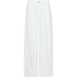 Broek pants offwhite – lange broek met broderie anglaise patroon | Jo&Co Club