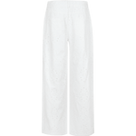 Broek pants Offwhite – achterkant van broek met wijde pijpen en broderie anglaise | Jo&Co Club