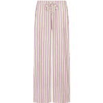 Fluresk Broek Aster in Orchid Purple/Vivid Pistache – gestreepte broek met wijde pijpen en strikkoord | Jo&Co Club