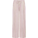 Fluresk Broek Aster in Orchid Purple/Vivid Pistache – gestreepte broek met wijde pijpen en strikkoord | Jo&Co Club
