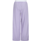 Fluresk Broek Leandra in violet – Gestreepte wide leg broek met witte elastische tailleband | Jo&Co Club