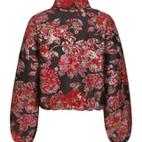 Achterkant brokaat jasje Fluresk Jady met bloemenmotief en pofmouwen | Jo&Co Club