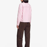 Donkerbruine suedine broek met rechte pijpen, achterkant | Fluresk Claris pants | Jo&Co Club