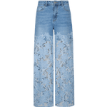 Broek pants Denim Mid Blue – Denim broek met lichtblauwe kanten pijpen | Jo&Co Club