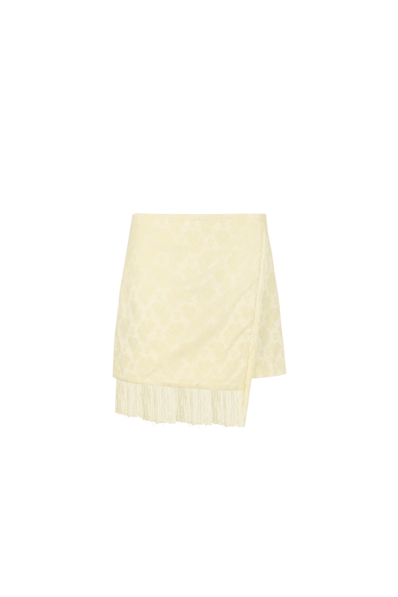 Fluresk Estrella Skort | Vanilla in Licht vanillegeel, Kort, uitlopend A-lijn silhouet