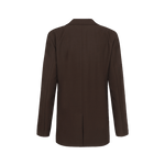 Bruine blazer met knoopsluiting en striksluiting opzij, productfoto achterzijde | Fluresk Feline blazer | Jo&Co Club