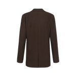 Bruine blazer met knoopsluiting en striksluiting opzij, productfoto achterzijde | Fluresk Feline blazer | Jo&Co Club