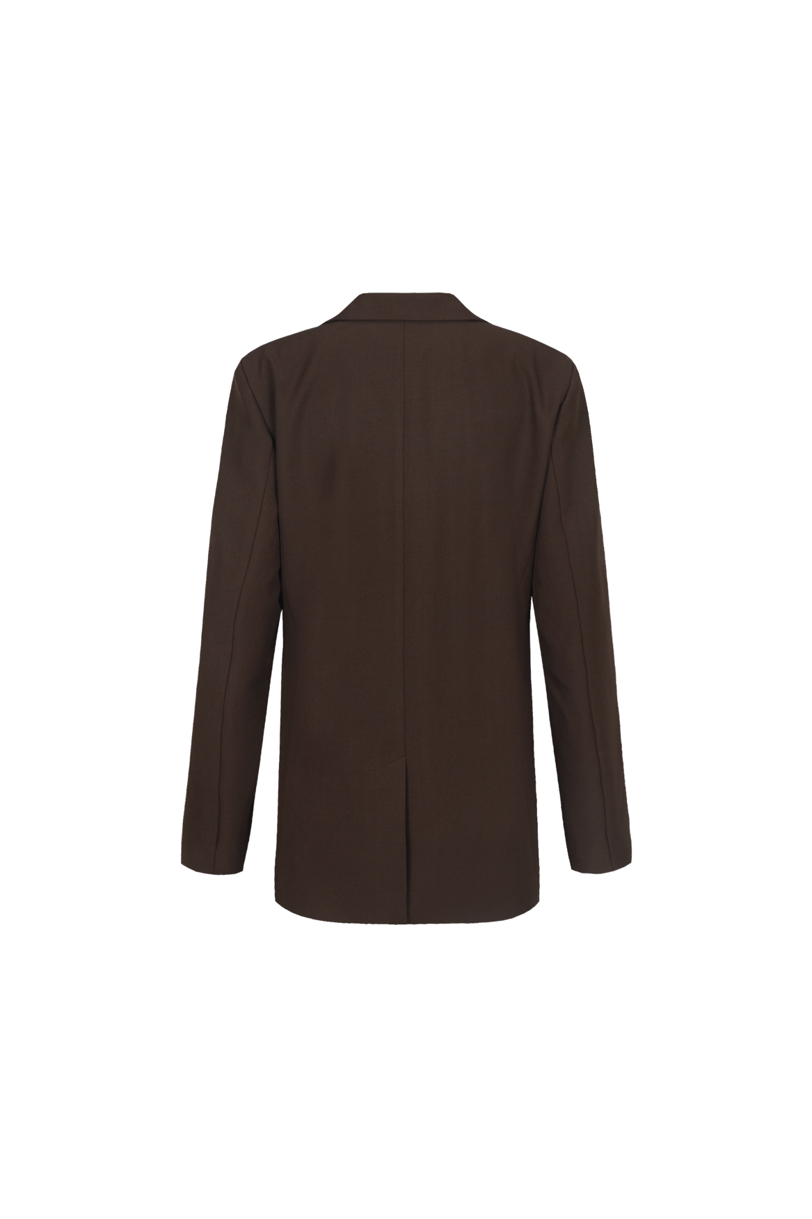 Bruine blazer met knoopsluiting en striksluiting opzij, productfoto achterzijde | Fluresk Feline blazer | Jo&Co Club