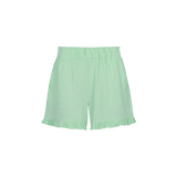 Shorts Vivid Green – lichtgroene gingham short met ruches aan de zoom | Jo&Co Club