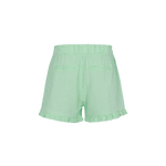 Shorts shorts Vivid Green – achterkant van lichtgroene ruitjesshorts met ruches | Jo&Co Club