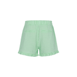 Shorts shorts Vivid Green – achterkant van lichtgroene ruitjesshorts met ruches | Jo&Co Club