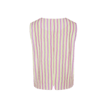 Fluresk Gilet Beatriz Orchid Purple/Vivid Pistache – Gestreepte gilet | Jo&Co Club