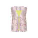 Fluresk Gilet Beatriz multicolor – gestreept gilet met gele details en striksluiting | Jo&Co Club