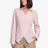 Fluresk Gina Blouse | Rose Quartz/Fern Green