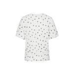 Fluresk top in Offwhite/Black – achterkant van witte top met zwarte strikjesprint | Jo&Co Club