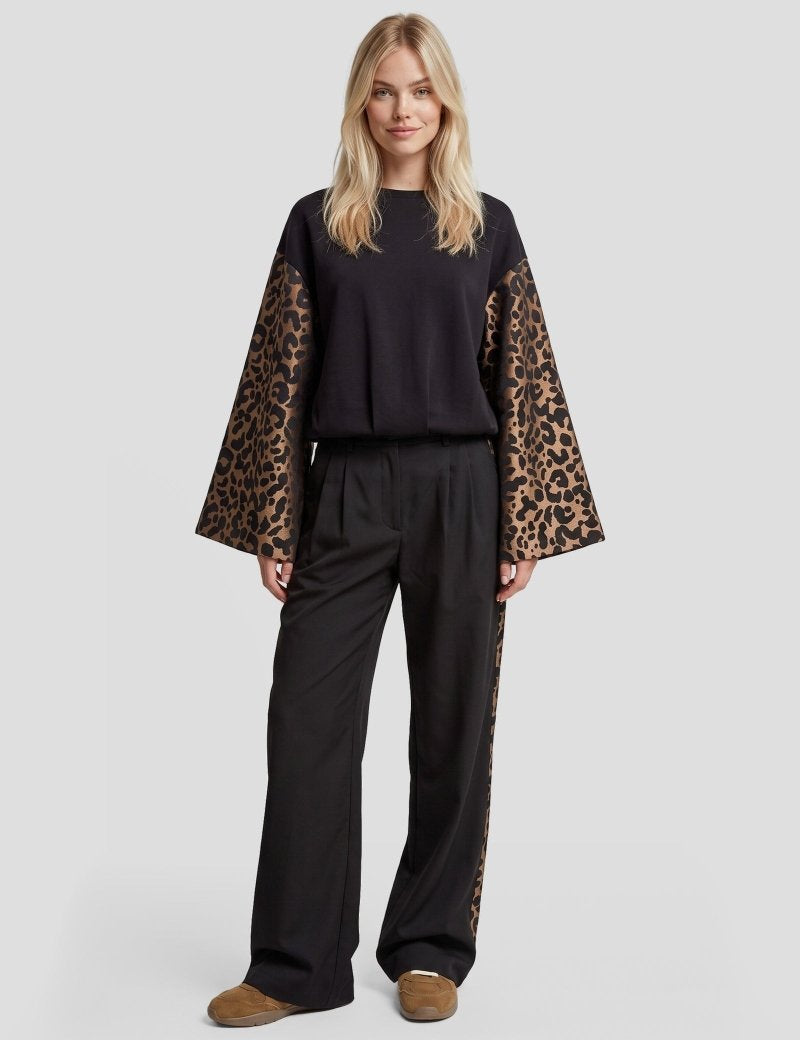 Fluresk Imani pants in black/light camel | Jo&Co Club