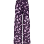 Broek pants Royal Plum met bloemenprint en wijde pijpen | Jo&Co Club