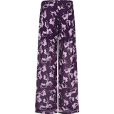 Broek pants Royal Plum met bloemenprint en wijde pijpen | Jo&Co Club