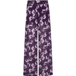 Broek pants Royal Plum – Wijdvallende, doorschijnende broek met bloemenprint | Jo&Co Club