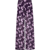Broek pants Royal Plum – Wijdvallende, doorschijnende broek met bloemenprint | Jo&Co Club