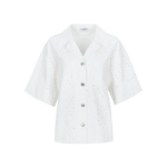 Jacket jacket Offwhite – blousejasje met broderie anglaise en korte mouwen | Jo&Co Club