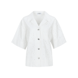 Jacket jacket Offwhite – blousejasje met broderie anglaise en korte mouwen | Jo&Co Club