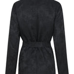 Achterkant jacquard blazer Fluresk Veda met ceintuur | Jo&Co Club