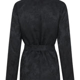 Achterkant jacquard blazer Fluresk Veda met ceintuur | Jo&Co Club