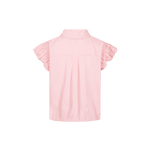 Blouse Blush Peach – achterkant van lichtroze blouse met ruches | Jo&Co Club
