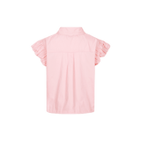 Blouse Blush Peach – achterkant van lichtroze blouse met ruches | Jo&Co Club