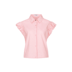 Blouse Fluresk Blush Peach – lichtroze blouse met ruchemouwen | Jo&Co Club