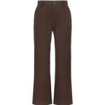 Bruine pantalon met rechte pijpen en persplooi, productfoto | Fluresk Javi pants | Jo&Co Club