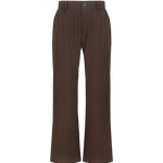 Bruine pantalon met rechte pijpen en persplooi, productfoto | Fluresk Javi pants | Jo&Co Club