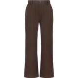 Bruine pantalon met rechte pijpen en persplooi, productfoto | Fluresk Javi pants | Jo&Co Club