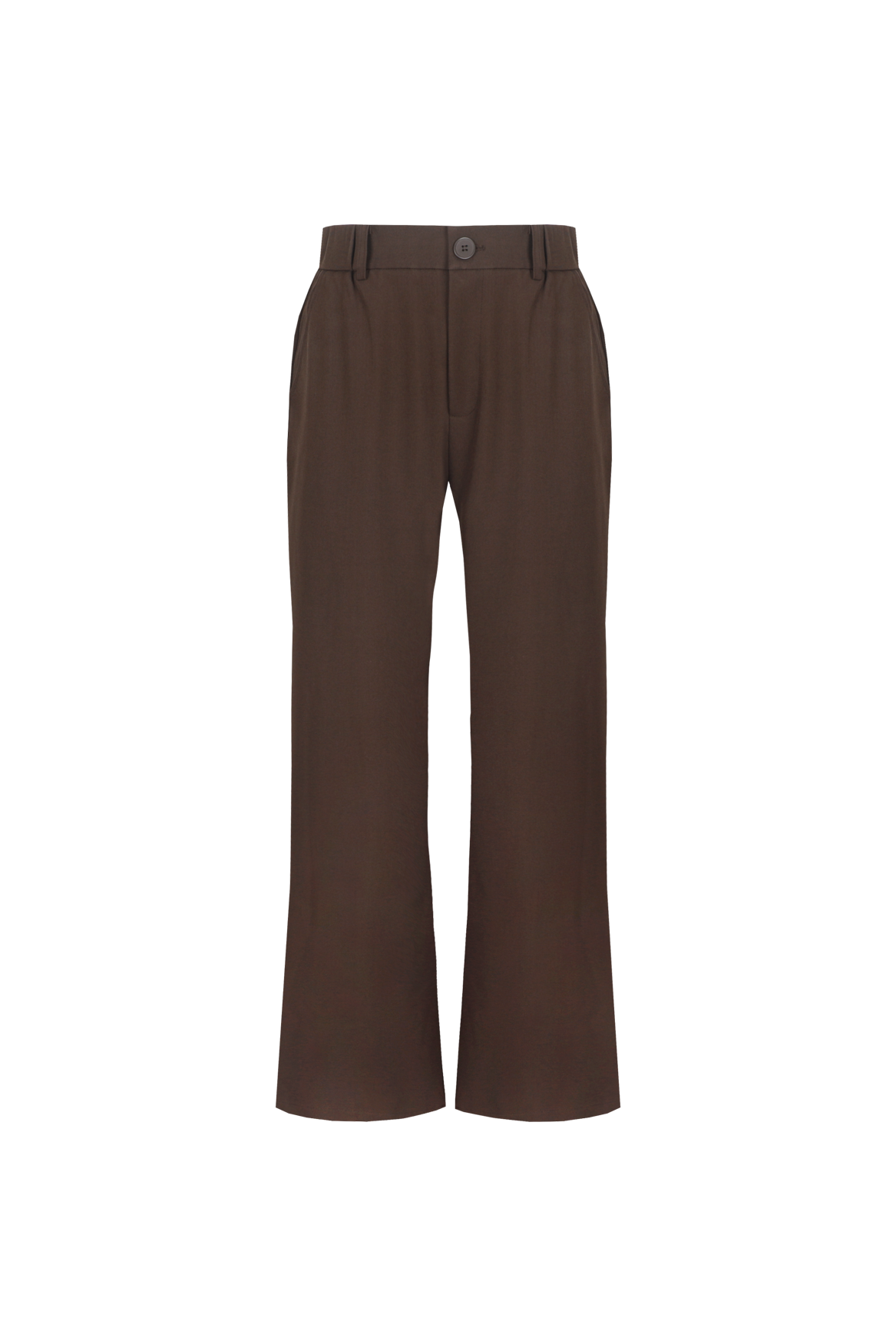 Bruine pantalon met rechte pijpen en persplooi, productfoto | Fluresk Javi pants | Jo&Co Club