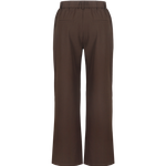 Bruine pantalon met rechte pijpen en persplooi, productfoto achterzijde | Fluresk Javi pants | Jo&Co Club