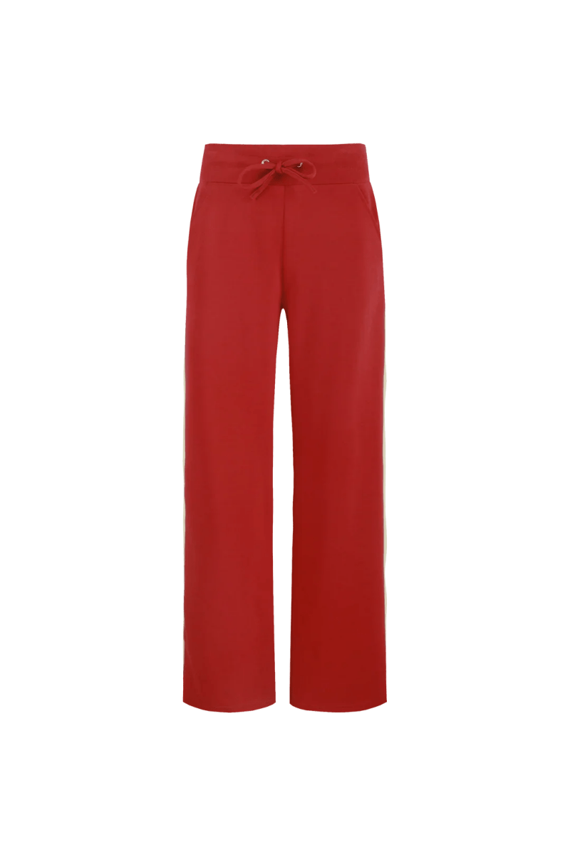 Fluresk Jorina pants voorkant joggingbroek in Cherry rood.