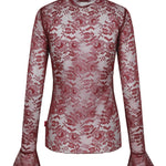 Achterkant kanten top Fluresk Haily in dusky maroon | Jo&Co Club