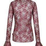 Achterkant kanten top Fluresk Haily in dusky maroon | Jo&Co Club