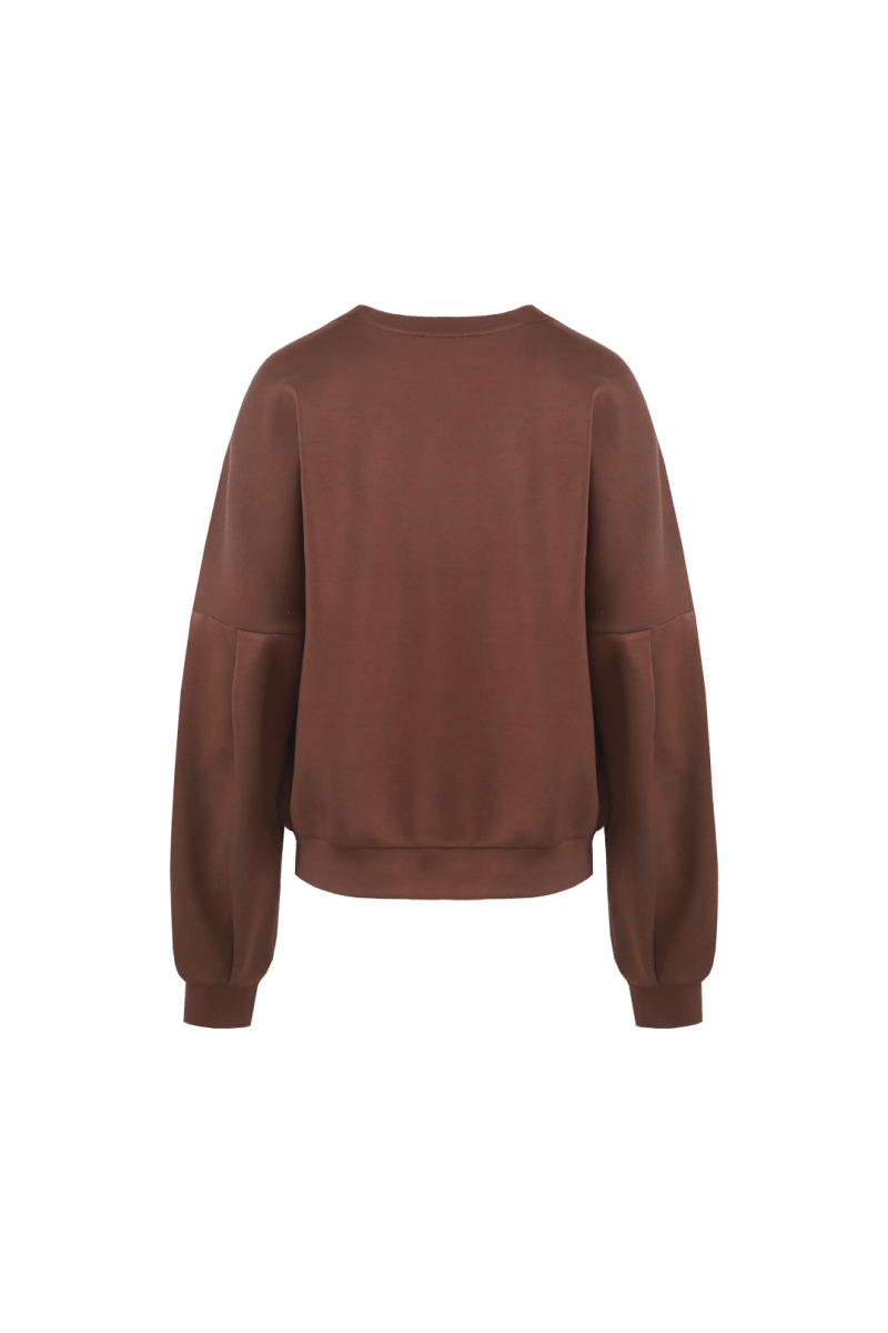 Fluresk Keilani sweater bruin met witte schouders