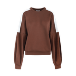 Fluresk Keilani sweater bruin met witte schouders
