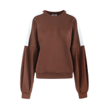 Fluresk Keilani sweater bruin met witte schouders