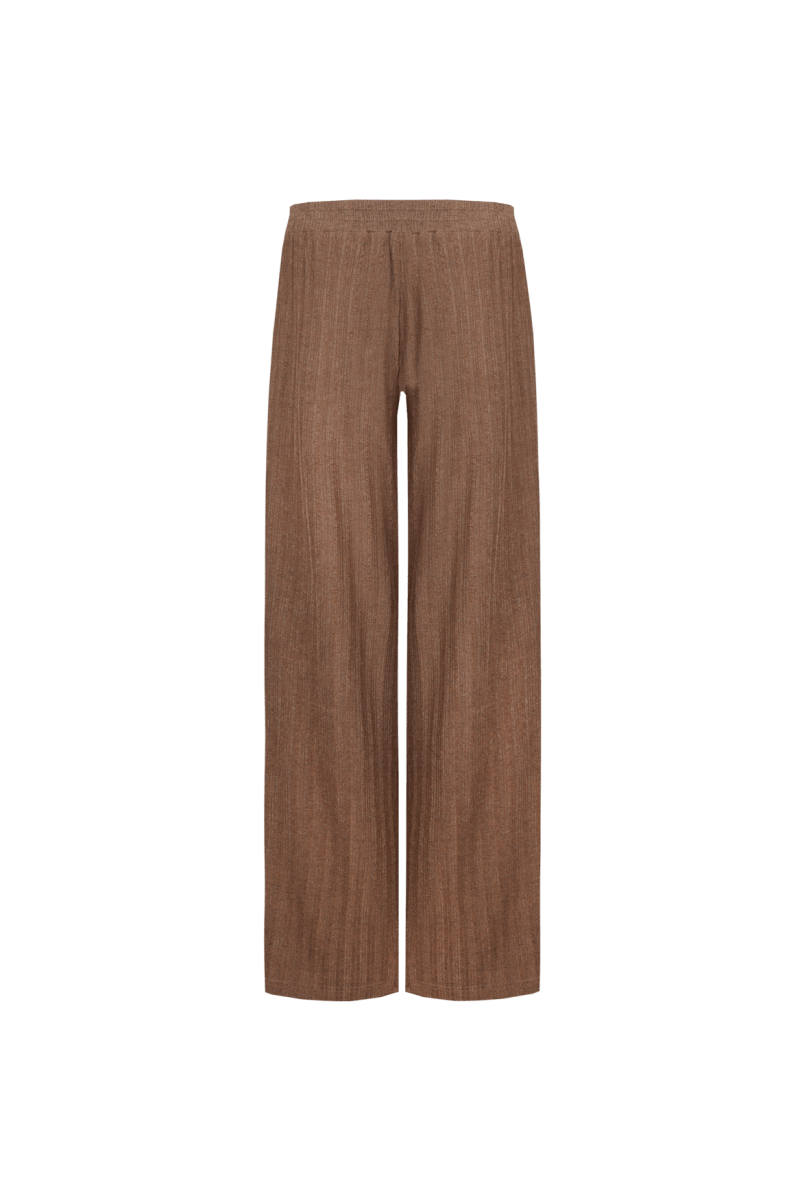 Broek pants Walnut – wijde, geribde broek in warmbruin | Jo&Co Club